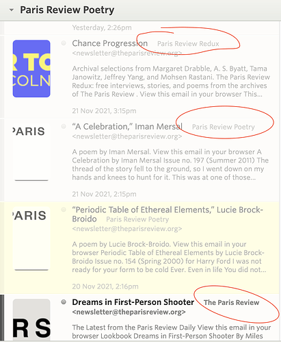 different newsletters grouped together